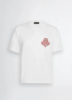 Liu Jo T-shirt en coton avec broderie et strass|Femme T-Shirts Et Tops