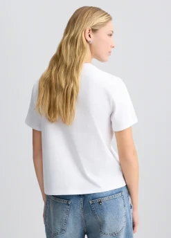 Liu Jo T-shirt en coton avec broderie et strass|Femme T-Shirts Et Tops
