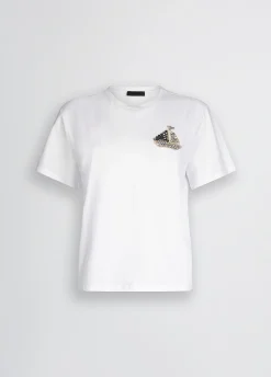 Liu Jo T-shirt en coton avec broderie et strass|Femme T-Shirts Et Tops