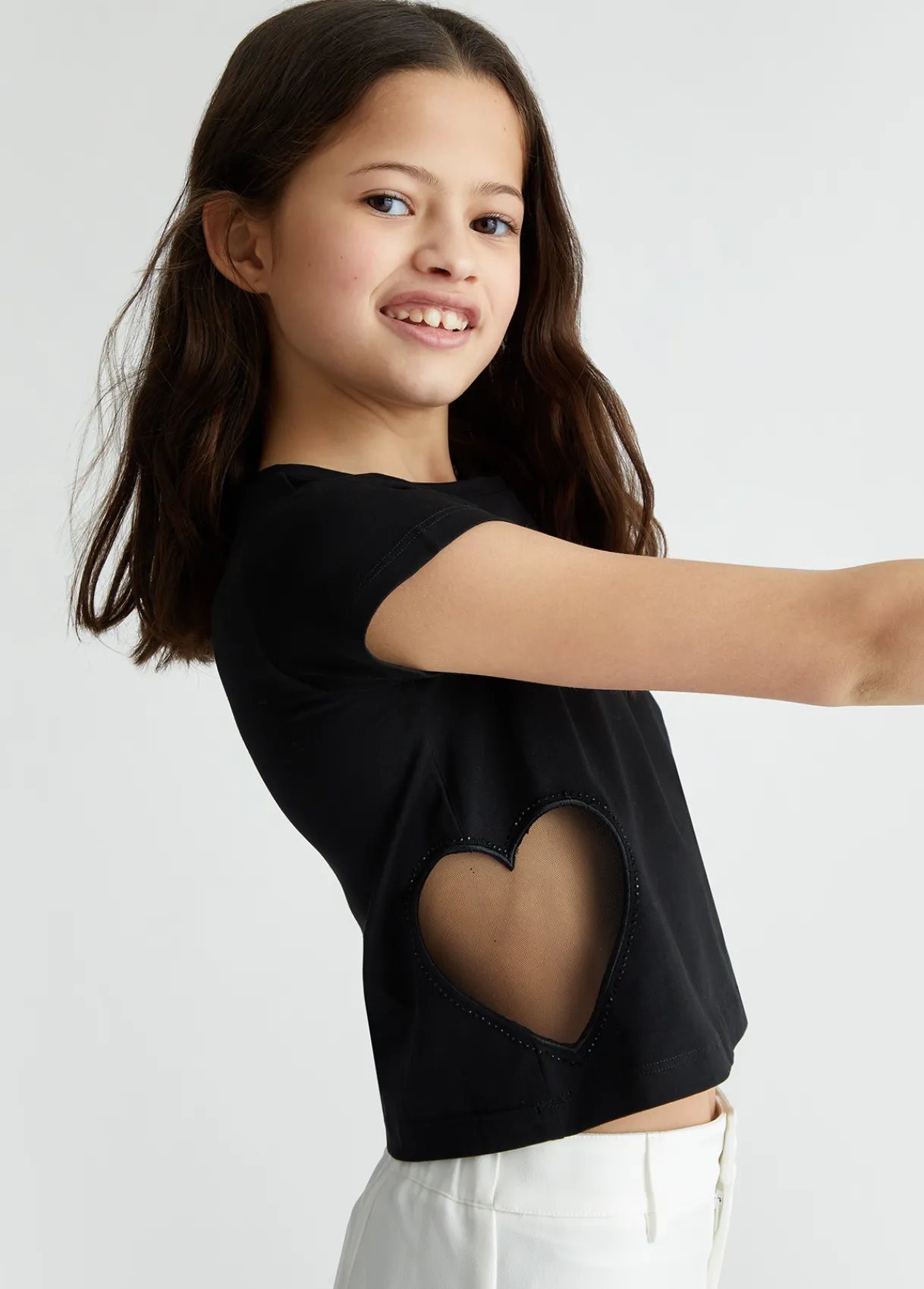Liu Jo T-shirt en coton avec cœur|Enfant T-Shirt