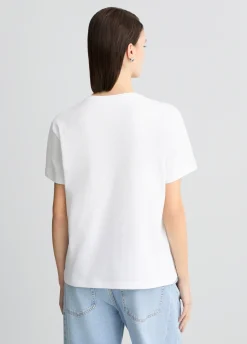 Liu Jo T-shirt en coton avec imprimé et strass|Femme T-Shirts Et Tops