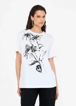 Liu Jo T-shirt en coton avec imprimé|Femme T-Shirts Et Tops