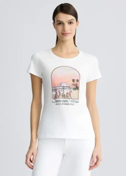 Liu Jo T-shirt en coton avec imprimé|Femme T-Shirts Et Tops