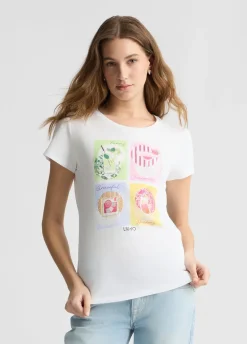 Liu Jo T-shirt en coton avec imprimé|Femme T-Shirts Et Tops