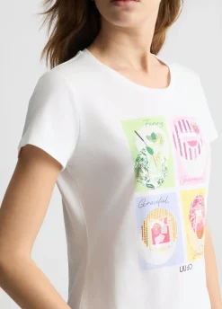 Liu Jo T-shirt en coton avec imprimé|Femme T-Shirts Et Tops