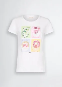 Liu Jo T-shirt en coton avec imprimé|Femme T-Shirts Et Tops