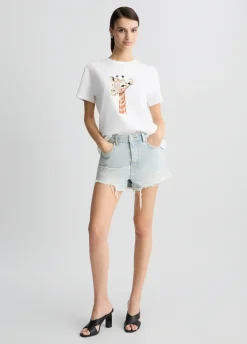 Liu Jo T-shirt en coton avec imprimé et strass|Femme T-Shirts Et Tops
