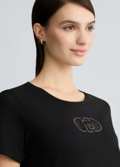 Liu Jo T-shirt en coton avec logo et strass|Femme Vêtements De Sport|T-Shirts Et Tops