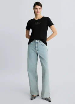 Liu Jo T-shirt en coton avec logo et strass|Femme Vêtements De Sport|T-Shirts Et Tops