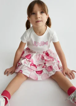 Liu Jo T-shirt en coton avec logo et strass|Enfant T-Shirts