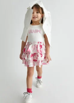 Liu Jo T-shirt en coton avec logo et strass|Enfant T-Shirts