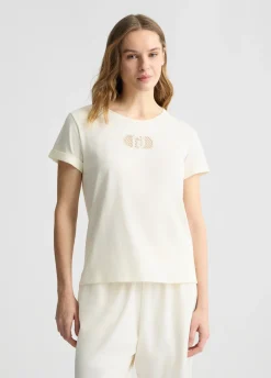 Liu Jo T-shirt en coton avec logo et strass|Femme Vêtements De Sport|T-Shirts Et Tops