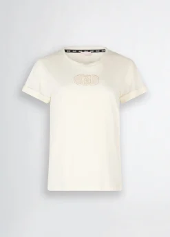 Liu Jo T-shirt en coton avec logo et strass|Femme Vêtements De Sport|T-Shirts Et Tops
