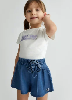 Liu Jo T-shirt en coton avec logo et strass|Enfant T-Shirts