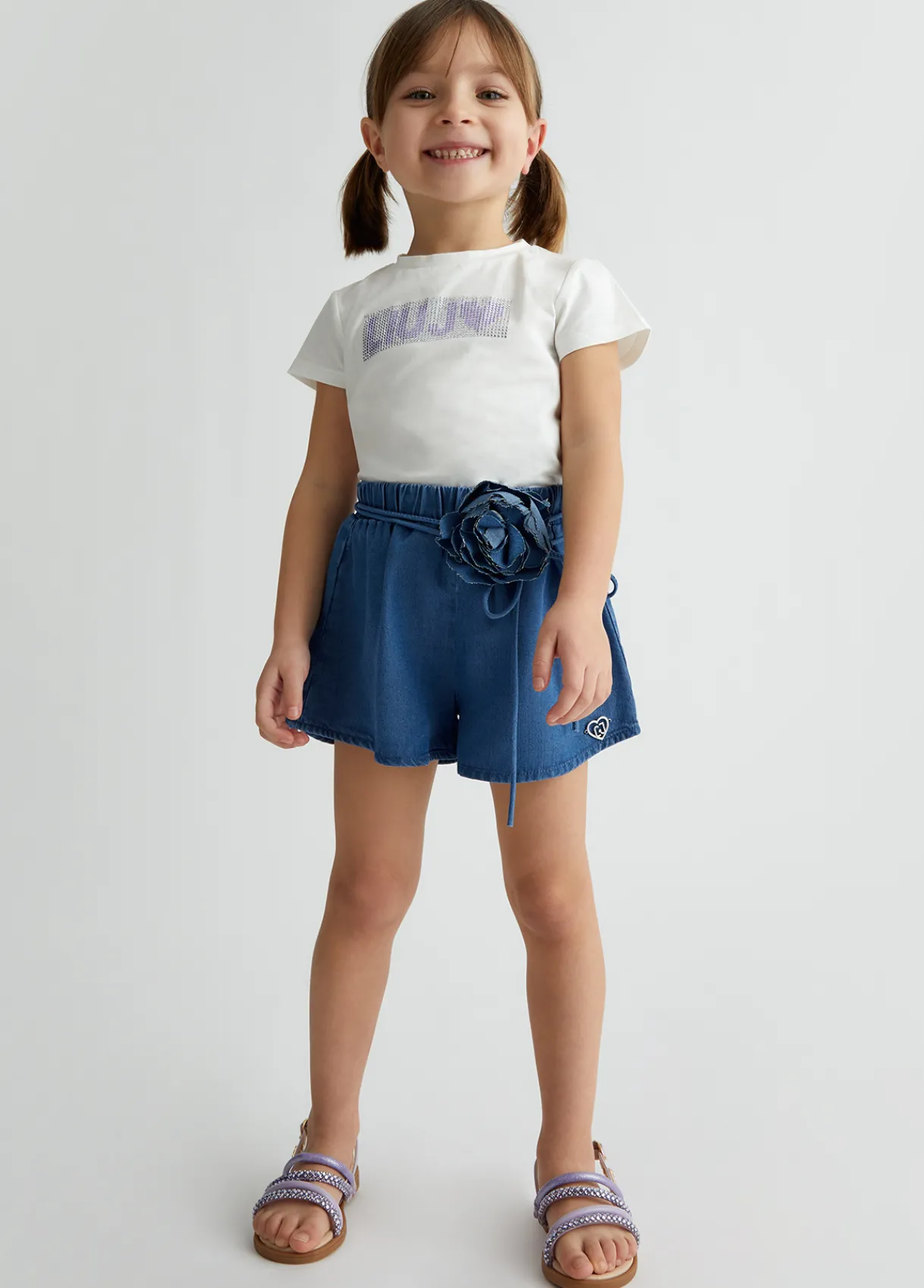 Liu Jo T-shirt en coton avec logo et strass|Enfant T-Shirts
