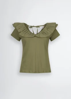 Liu Jo T-shirt en coton avec ruches|Femme T-Shirts Et Tops
