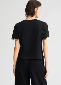Liu Jo T-shirt en coton avec strass|Femme T-Shirts Et Tops