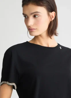 Liu Jo T-shirt en coton avec strass|Femme T-Shirts Et Tops