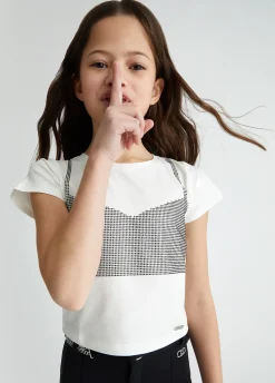 Liu Jo T-shirt en coton avec strass|Enfant T-Shirt