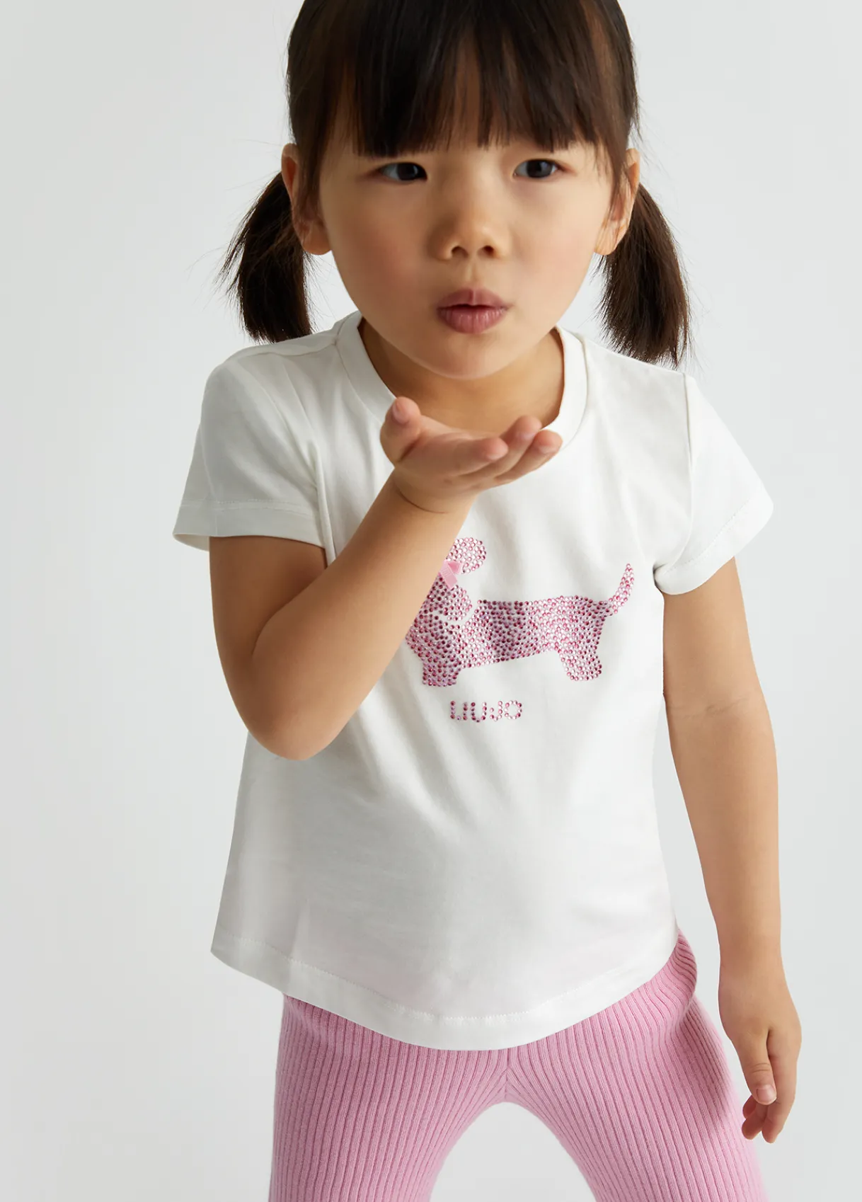 Liu Jo T-shirt en coton avec strass|Enfant T-Shirts