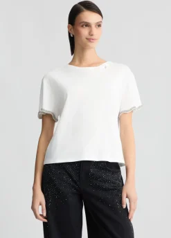 Liu Jo T-shirt en coton avec strass|Femme T-Shirts Et Tops