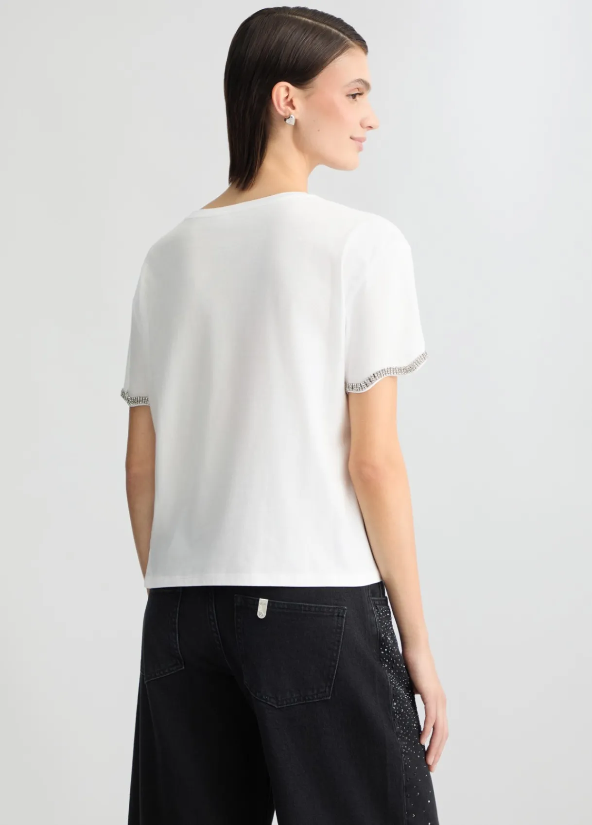 Liu Jo T-shirt en coton avec strass|Femme T-Shirts Et Tops