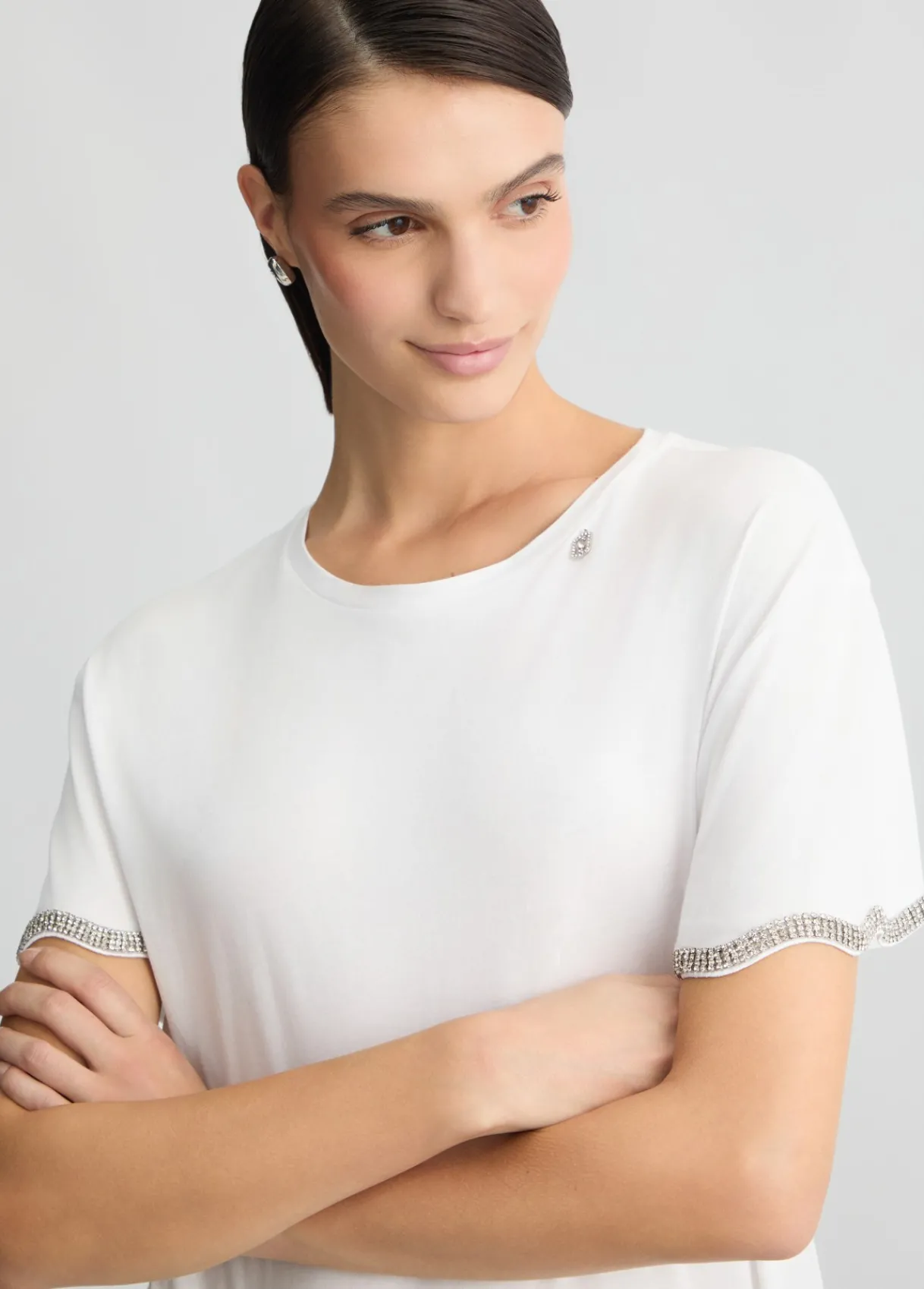 Liu Jo T-shirt en coton avec strass|Femme T-Shirts Et Tops