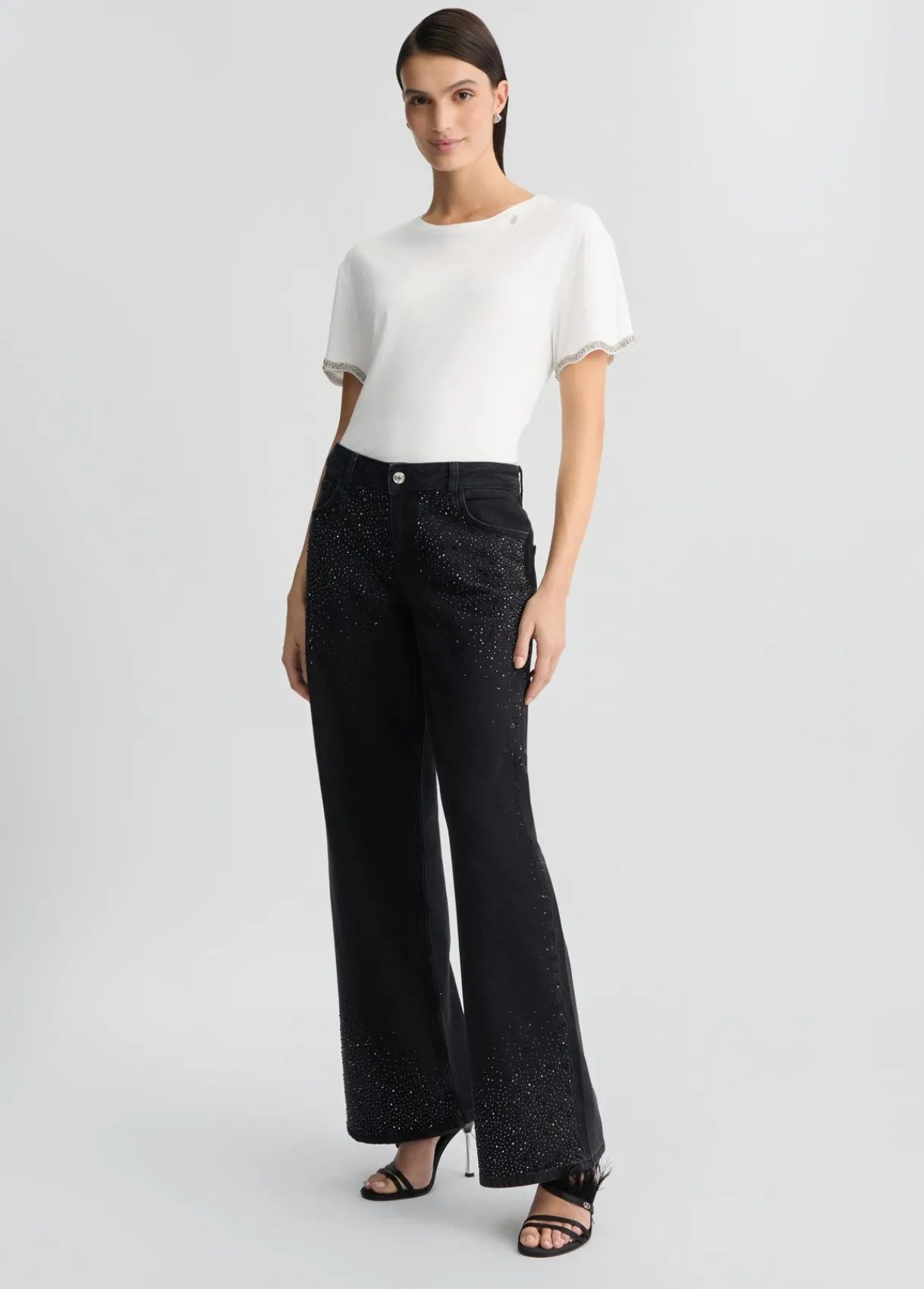 Liu Jo T-shirt en coton avec strass|Femme T-Shirts Et Tops