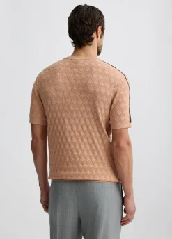 Liu Jo T-shirt en jacquard couleur pêche|Homme Pulls Et Sweaters