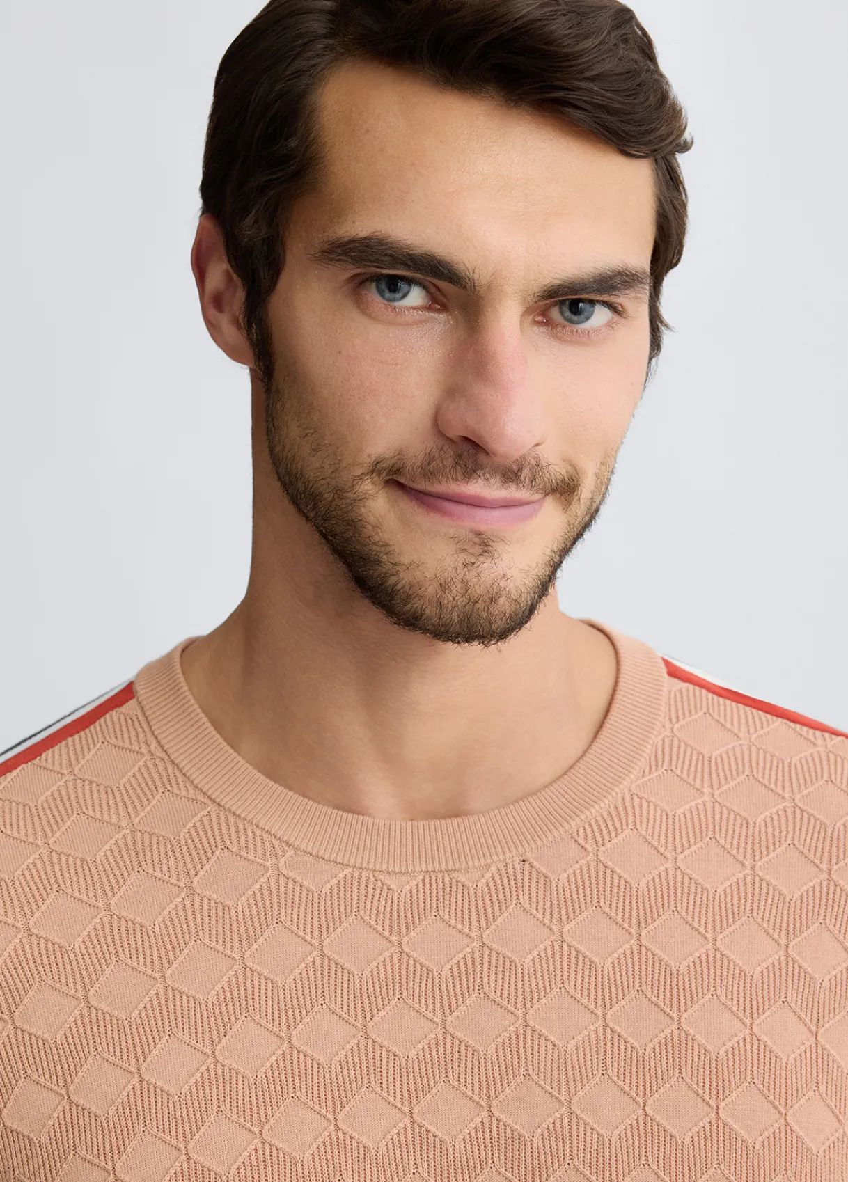 Liu Jo T-shirt en jacquard couleur pêche|Homme Pulls Et Sweaters