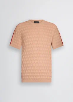 Liu Jo T-shirt en jacquard couleur pêche|Homme Pulls Et Sweaters