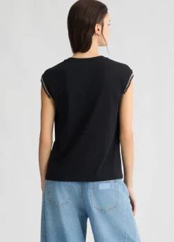 Liu Jo T-shirt en jersey avec perles|Femme T-Shirts Et Tops