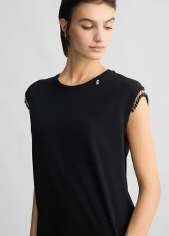 Liu Jo T-shirt en jersey avec perles|Femme T-Shirts Et Tops