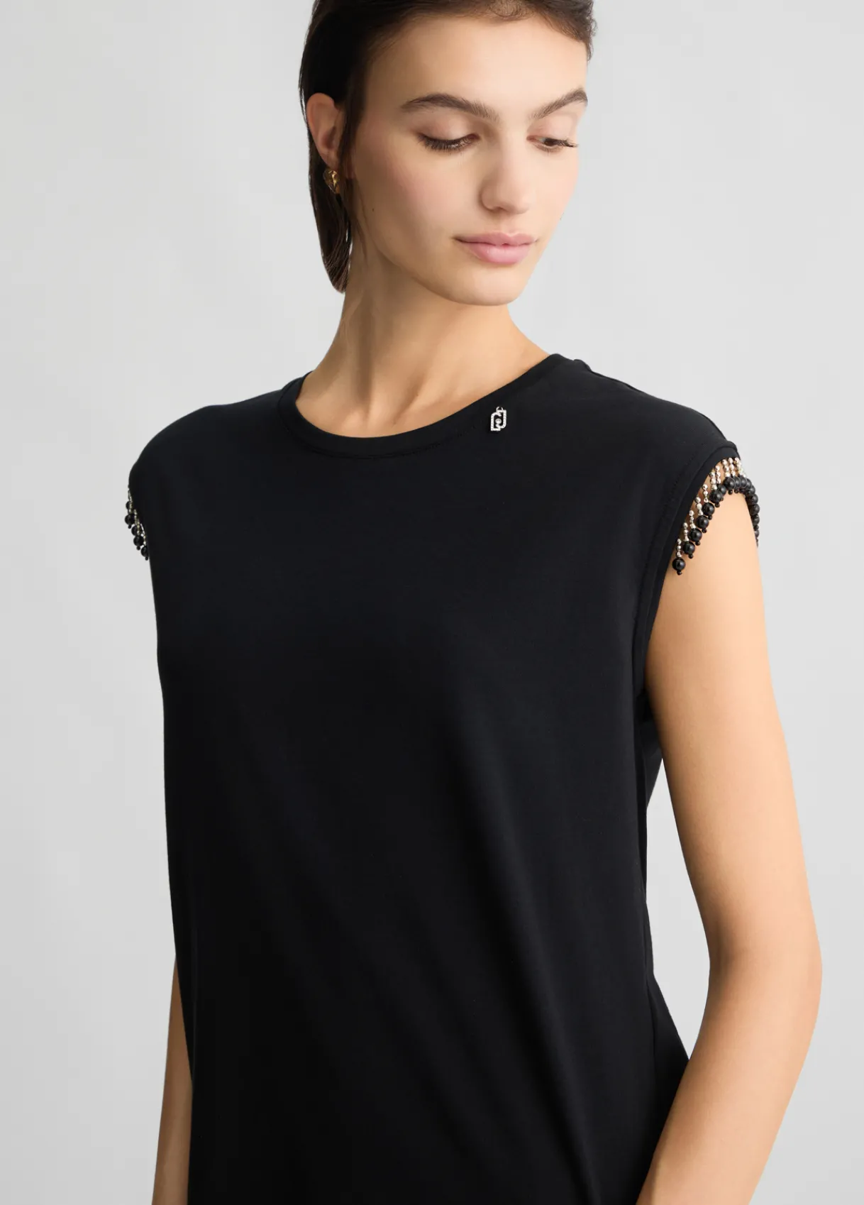 Liu Jo T-shirt en jersey avec perles|Femme T-Shirts Et Tops