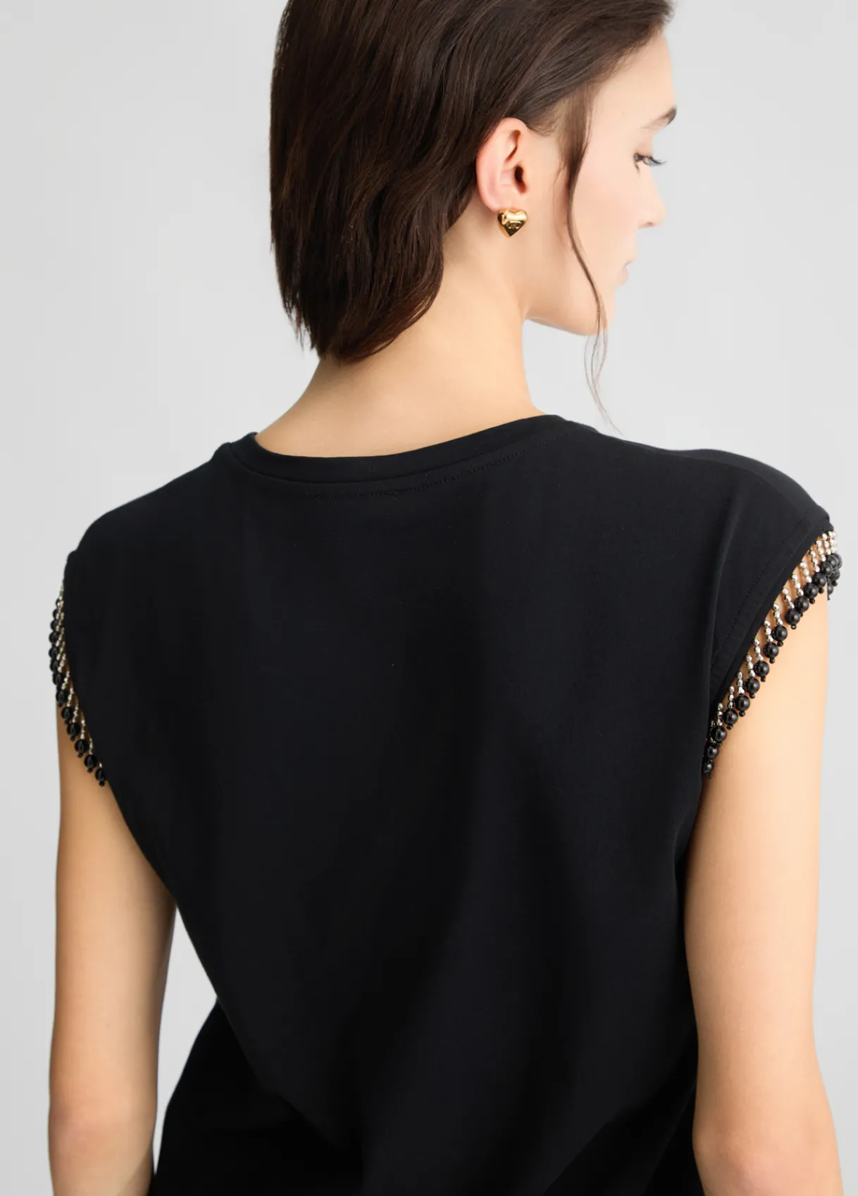 Liu Jo T-shirt en jersey avec perles|Femme T-Shirts Et Tops