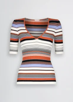 Liu Jo T-shirt en maille à rayures|Femme Mailles