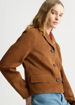 Liu Jo Veste boxy en cuir suédé|Femme Vestes