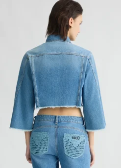 Liu Jo Veste cropped avec col en jean|Femme Manteaux