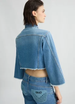 Liu Jo Veste cropped avec col en jean|Femme Manteaux