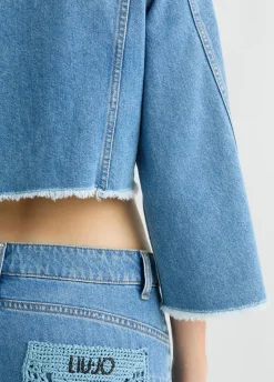 Liu Jo Veste cropped avec col en jean|Femme Manteaux