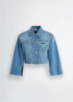 Liu Jo Veste cropped avec col en jean|Femme Manteaux