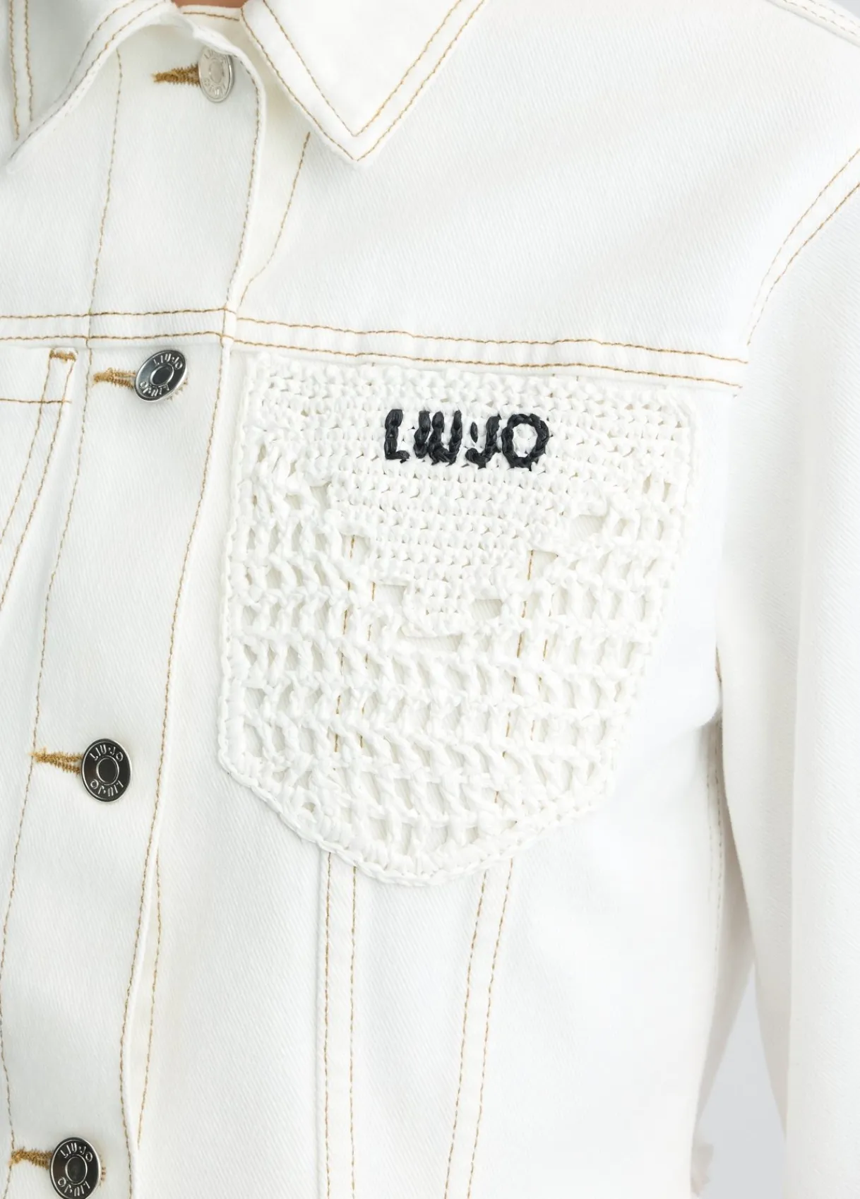 Liu Jo Veste cropped avec col en jean|Femme Manteaux