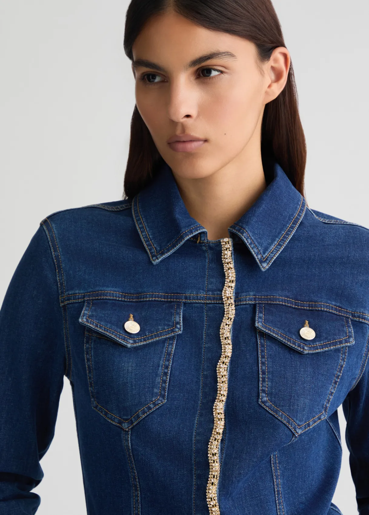 Liu Jo Veste en denim avec strass|Femme Manteaux|Vestes