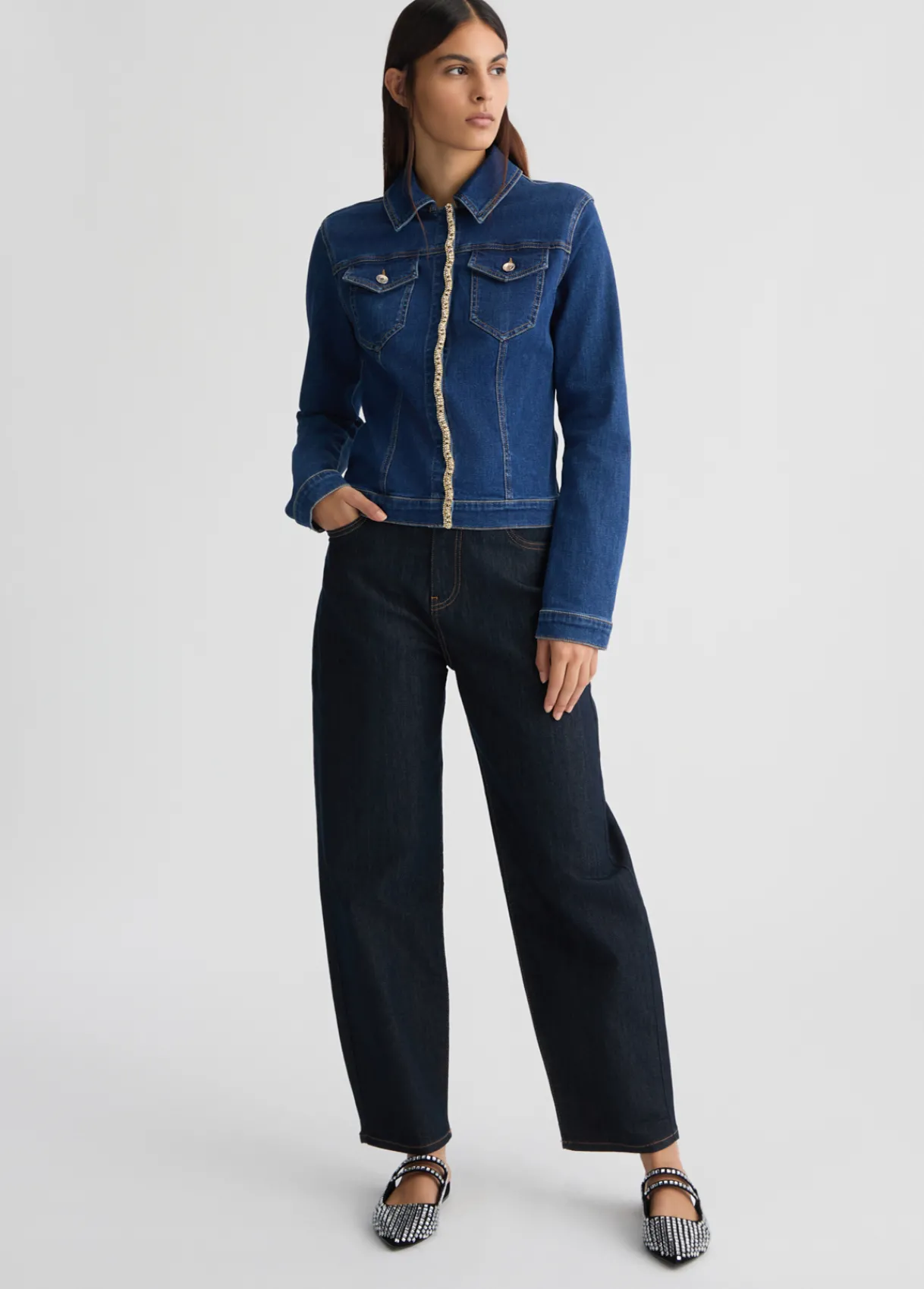 Liu Jo Veste en denim avec strass|Femme Manteaux|Vestes