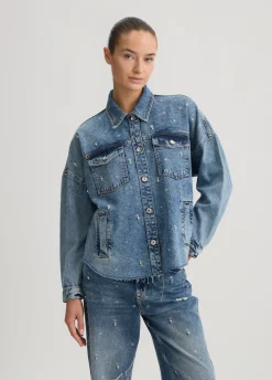 Liu Jo Veste en denim avec strass|Femme Vestes