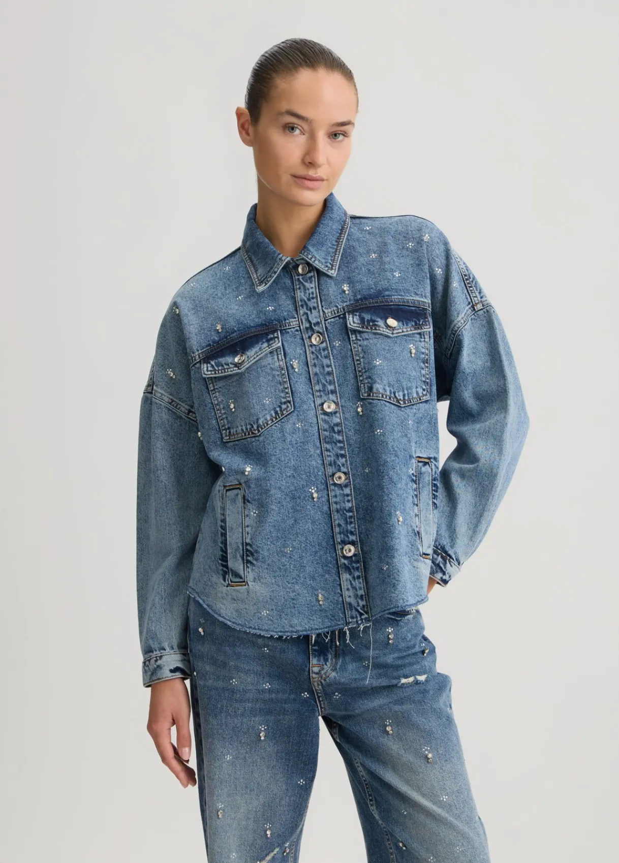 Liu Jo Veste en denim avec strass|Femme Vestes