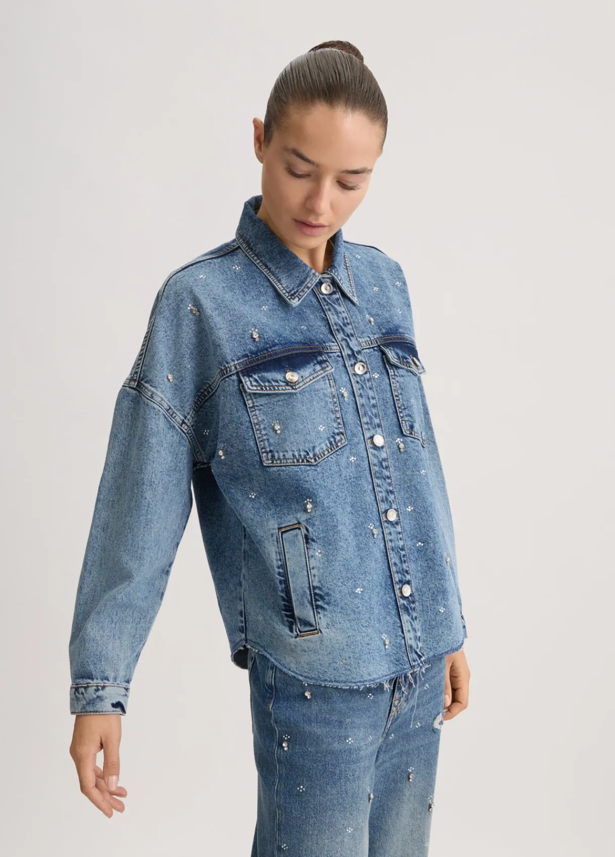 Liu Jo Veste en denim avec strass|Femme Vestes