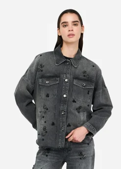 Liu Jo Veste en denim avec strass|Femme Vestes