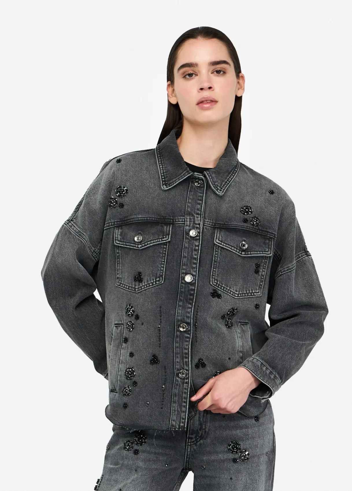 Liu Jo Veste en denim avec strass|Femme Vestes