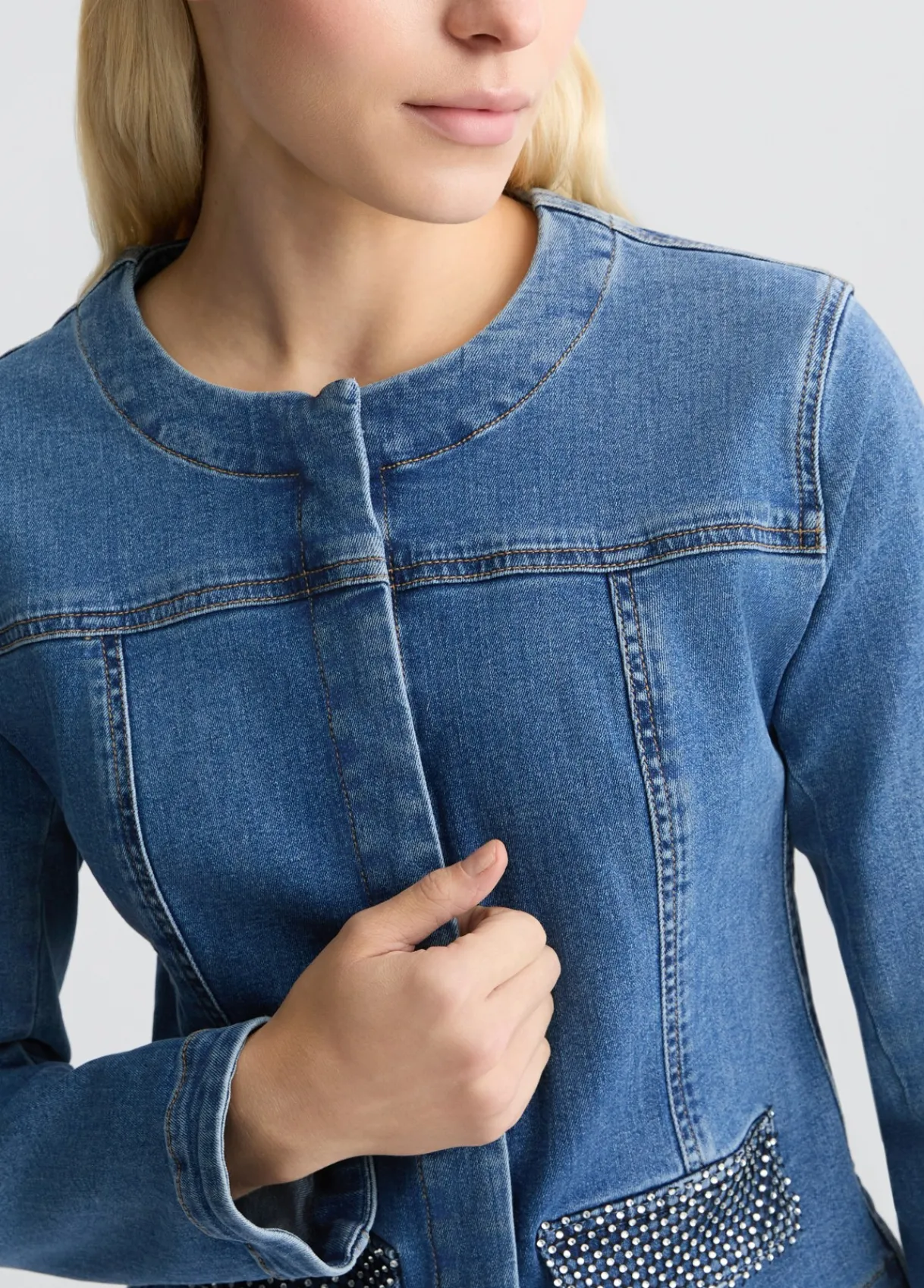Liu Jo Veste en denim avec strass|Femme Vestes